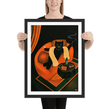 Load image into Gallery viewer, Cat in Sofa Art Print by Martin Leman. Original 1980