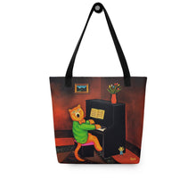 Load image into Gallery viewer, Cat Playing Piano Art Bag by Martin Leman