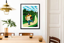 Load image into Gallery viewer, Roller Skate Cat Art Print by Martin Leman. Original 1980
