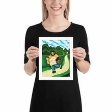 Load image into Gallery viewer, Roller Skate Cat Art Print by Martin Leman. Original 1980