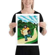 Load image into Gallery viewer, Roller Skate Cat Art Print by Martin Leman. Original 1980