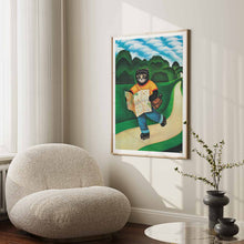 Load image into Gallery viewer, Roller Skate Cat Art Print by Martin Leman. Original 1980