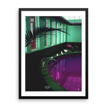 Load image into Gallery viewer, "Purple Pool and Neon Lights" Art Print by Jesse Conner