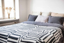 Load image into Gallery viewer, "Obscure Chess" Pure Wool Blanket by Jonathan Ryan Storm. Black/White
