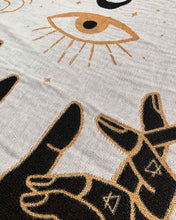 Load image into Gallery viewer, "Smoking Hands" Woven Art Blanket by Daphna Sebbane