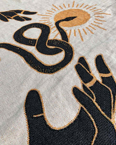 "Fortune Snakes" Woven Art Blanket by Daphna Sebbane