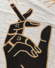 Load image into Gallery viewer, "Smoking Hands" Woven Art Blanket by Daphna Sebbane