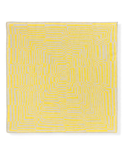 "Obscure Chess" Pure Wool Blanket by Jonathan Ryan Storm. Gray/Yellow