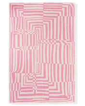 Load image into Gallery viewer, "Obscure Chess" Pure Wool Blanket by Jonathan Ryan Storm. Pink/White