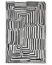 Load image into Gallery viewer, &quot;Obscure Chess&quot; Pure Wool Blanket by Jonathan Ryan Storm. Black/White
