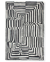 Load image into Gallery viewer, "Obscure Chess" Pure Wool Blanket by Jonathan Ryan Storm. Black/White