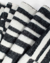 Load image into Gallery viewer, "Obscure Chess" Pure Wool Blanket by Jonathan Ryan Storm. Black/White