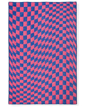 Load image into Gallery viewer, "Tivoli Warp Chess" Pure Wool Blanket. Red/Blue