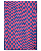 Load image into Gallery viewer, "Tivoli Warp Chess" Pure Wool Blanket. Red/Blue