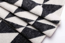 Load image into Gallery viewer, "Drama Triangle" Pure Wool Blanket. Black/White