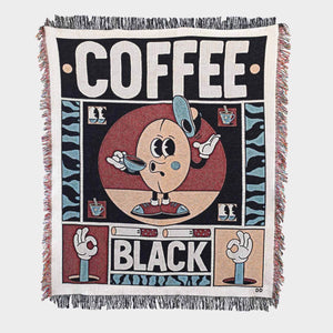 "Coffee Black" Woven Art Blanket by YeYe Weller