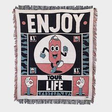 Load image into Gallery viewer, "Enjoy Your Life" Woven Art Blanket by YeYe Weller
