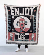 Load image into Gallery viewer, "Enjoy Your Life" Woven Art Blanket by YeYe Weller