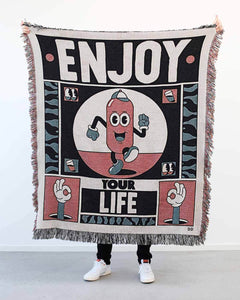 "Enjoy Your Life" Woven Art Blanket by YeYe Weller