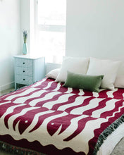 Load image into Gallery viewer, "Happy Snakes" Red Wine. Woven Art Blanket by Everyday Shaman