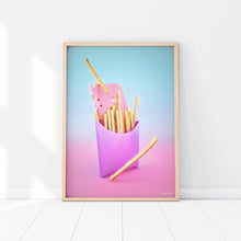 Load image into Gallery viewer, &quot;Fries with Cassette&quot; Art Print by Pastelae
