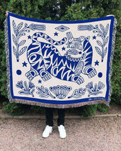 Load image into Gallery viewer, "Botanic Tiger" Woven Art Blanket by Asis Percales