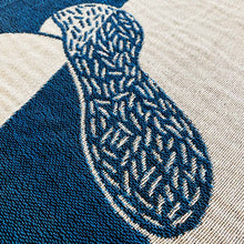Load image into Gallery viewer, "In the Light" Blue on White Woven Art Blanket Tapestry by Mark Conlan