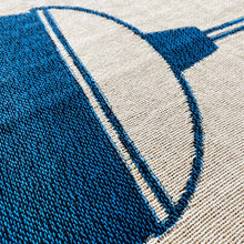 Load image into Gallery viewer, "In the Light" Blue on White Woven Art Blanket Tapestry by Mark Conlan