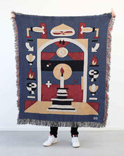 Load image into Gallery viewer, "Lemon Light" Woven Art Blanket by Jacco Bunt