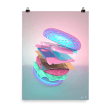 Load image into Gallery viewer, &quot;Burger with Floppy Disk&quot; Art Print by Pastelae
