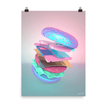 Load image into Gallery viewer, "Burger with Floppy Disk" Art Print by Pastelae