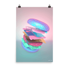 Load image into Gallery viewer, "Burger with Floppy Disk" Art Print by Pastelae