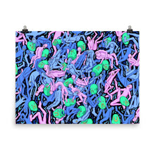 Load image into Gallery viewer, "DREAMY SWIM" ART PRINT. BLUE TONE. BY ALEX GAMSU JENKINS