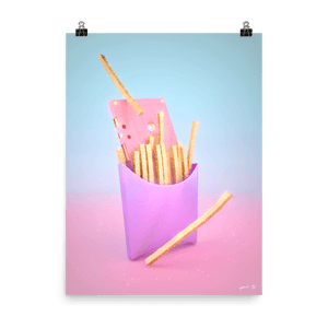 "Fries with Cassette" Art Print by Pastelae