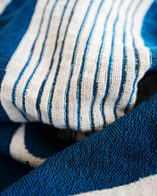 Load image into Gallery viewer, "Temple Plant" White on Blue Woven Art Blanket by Mark Conlan