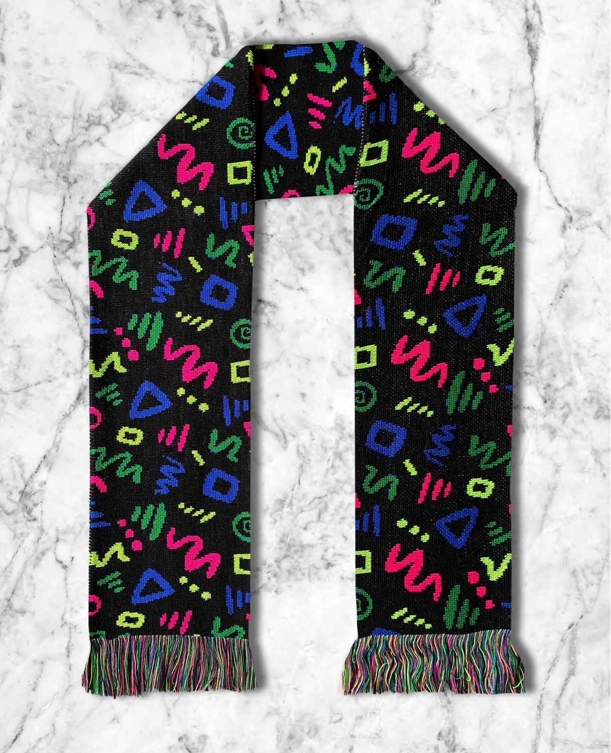 Neon Confetti Knitted Scarf