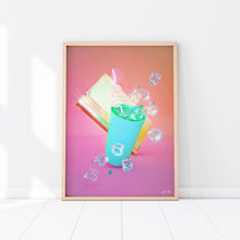 Load image into Gallery viewer, Pastelae x Neon Talk "Soda Slurp & VHS" Art Print