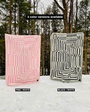 Load image into Gallery viewer, "Obscure Chess" Pure Wool Blanket by Jonathan Ryan Storm. Black/White