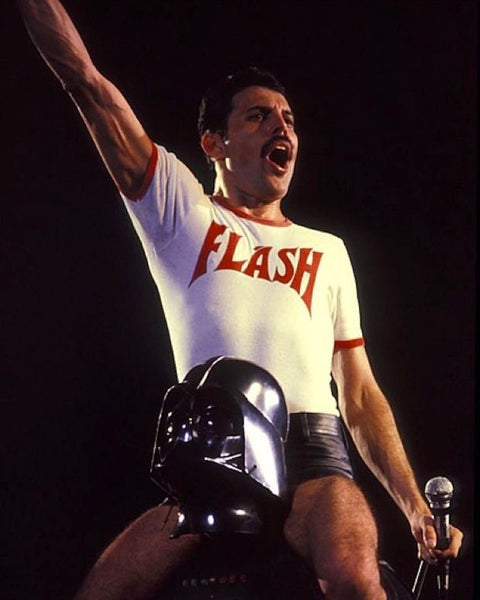 Freddie Mercury and Darth Vader, Houston 1980.