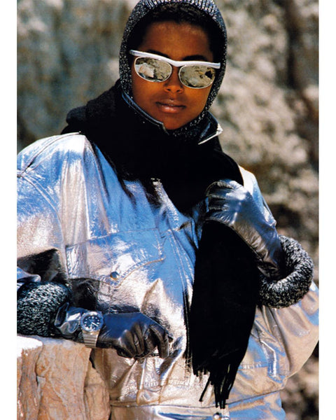 Marc Hispard for Elle magazine, October 1987.  Jacket by Andre Van Pier.