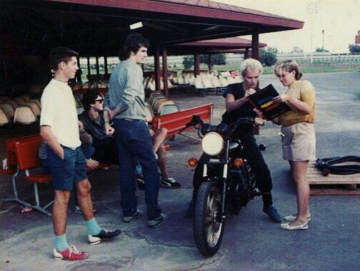 Young Gwen Stefani getting autograph from Sting. 1983.