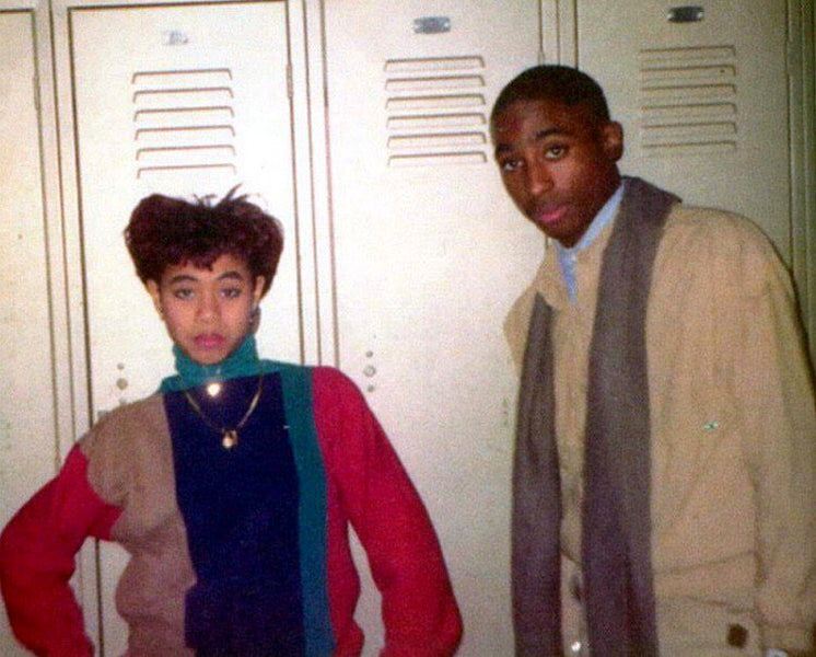 Tupac and Jada Pinkett at high school in Baltimore Maryland.