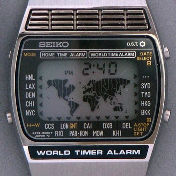 Seiko A239 5000 World Time Map Watch 1979🇯🇵