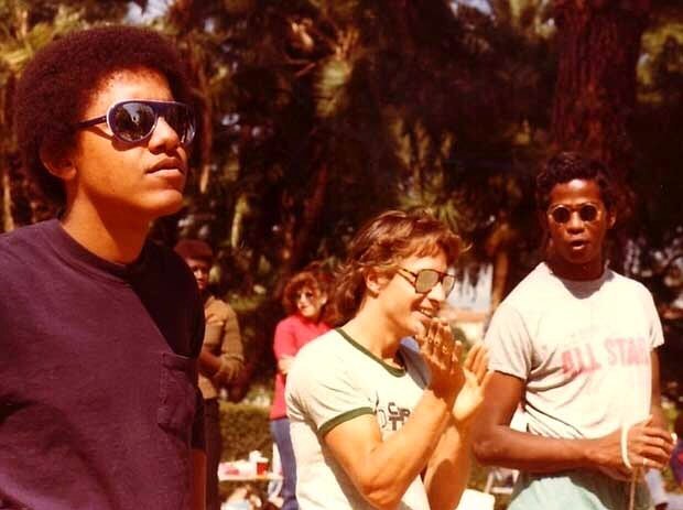Barack Obama with his friends Mark Anderson & Romeo Garcia