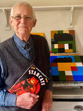 Load image into Gallery viewer, Black Cat in Sofa Art Print by Martin Leman. Original 1980
