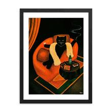 Load image into Gallery viewer, Cat in Sofa Art Print by Martin Leman. Original 1980
