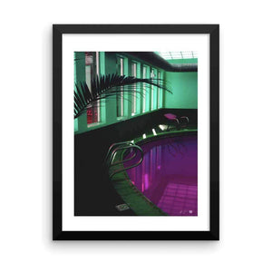 "Purple Pool and Neon Lights" Art Print by Jesse Conner