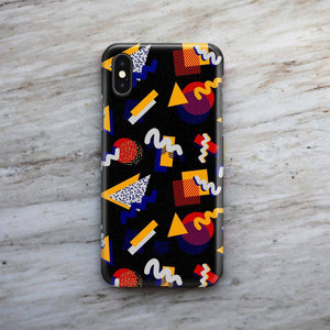 "Memphis Pop" Black Phone Case by Hanna Kastl-Lungberg