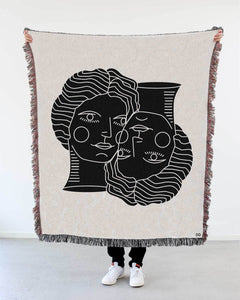 "Doppelgänger" Woven Art Blanket by Cynthia Torrez