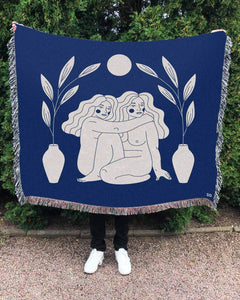 "Conversation" Woven Art Blanket by Cynthia Torrez